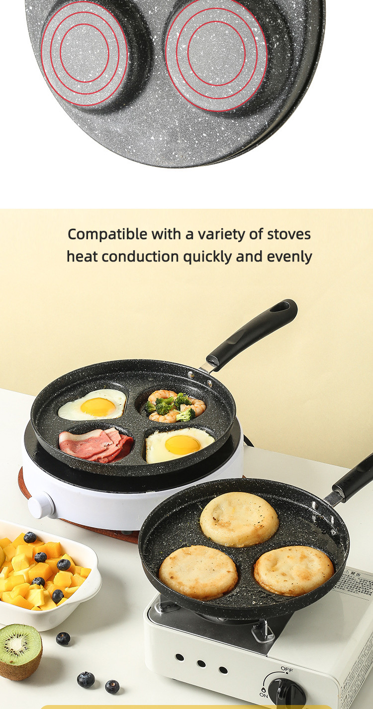 Multiple Styles Egg Frying Pan Four-cup Egg Pan Medical Stone Non-stick Frying Pan