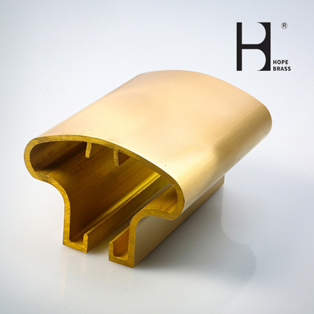 OEM Brass Bar Rail Fittings , C38500 Brass Rail Profiles For hotel decoration