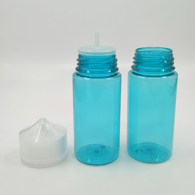 Customized Round E liquid bottle with Childproof Neck Transparent Color Screen Printed Logo