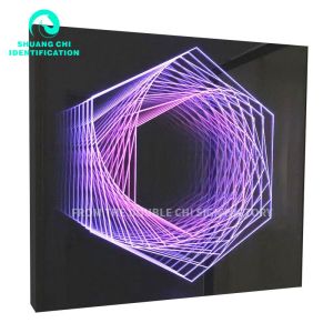 Adaptor Powered Hd Tempered Glass Background Led Light Box Infinite Mirror 3d