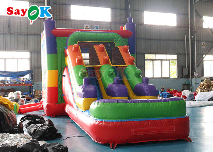0.5mm PVC Inflatable Unicorn Bounce House Kids Bouncy Castle Jumping Slide Moon
