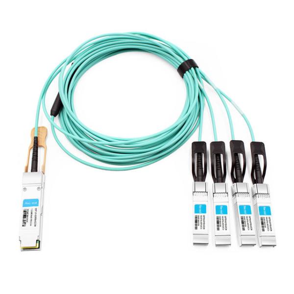 Quality Brocade 100G-Q28-S28-AOC-0201 Compatible 2m (7ft) 100G QSFP+ to Four 25G SFP28 Active Optical Breakout Cable for sale