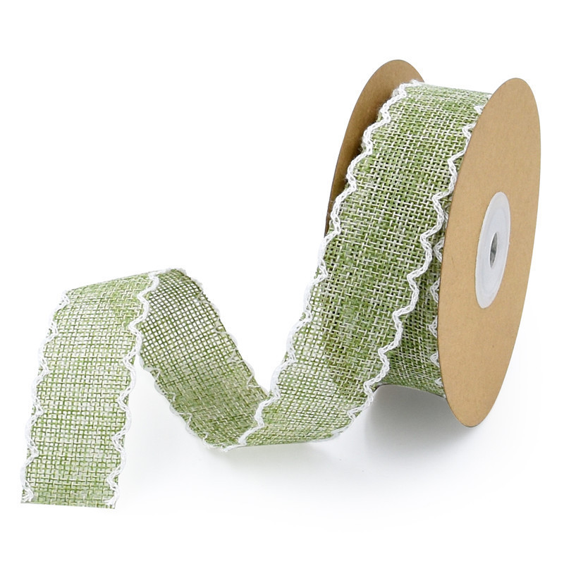 25mm*10y Burlap Ribbon Rolls Weave Edge 2.5cm Burlap Trim By The Yard