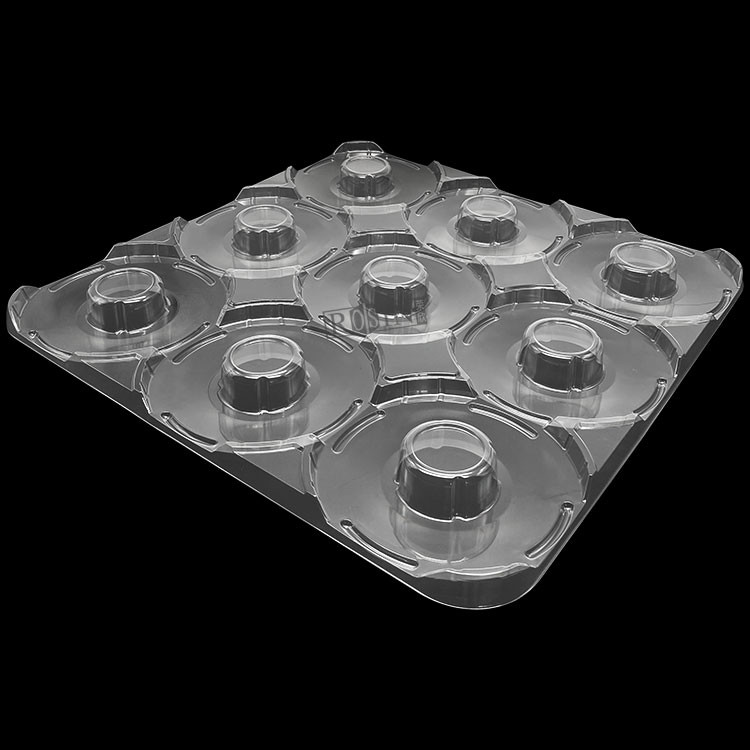 Customized Disposable Plastic Transparent 9 Holes Yarn Wrapped Tray