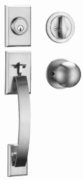 Schlage Keyway Entrance Handle Lock 5 Pin Brass Cylinder Front Door Lockset With