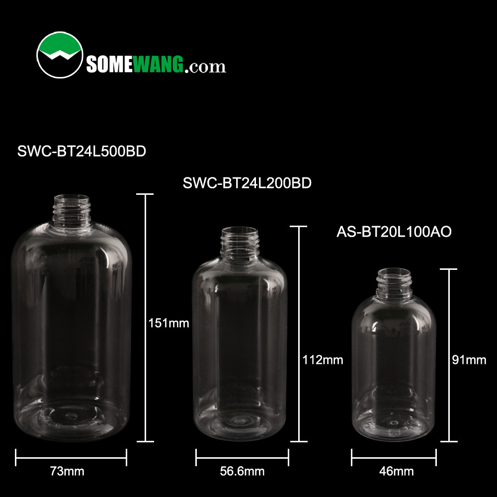 100ml / 200ml / 500ml Shampoo Shower PET Plastic Bottle With Pump Sprayer Cosmetic Packaging