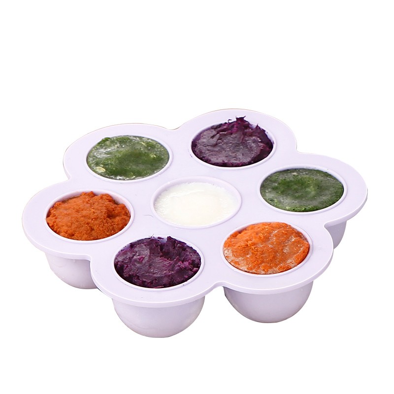 Cute Flower Shaped Food Grade High Quality Silicone Egg Bites Mold With Plastic Cap Silicone Ice Tray