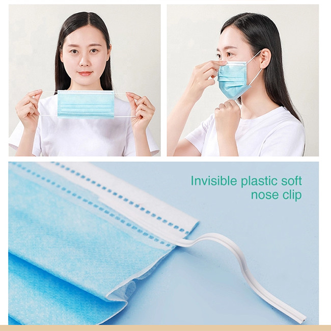 10pieces/Bag Nonwoven Disposable Earloop Mask With Shield