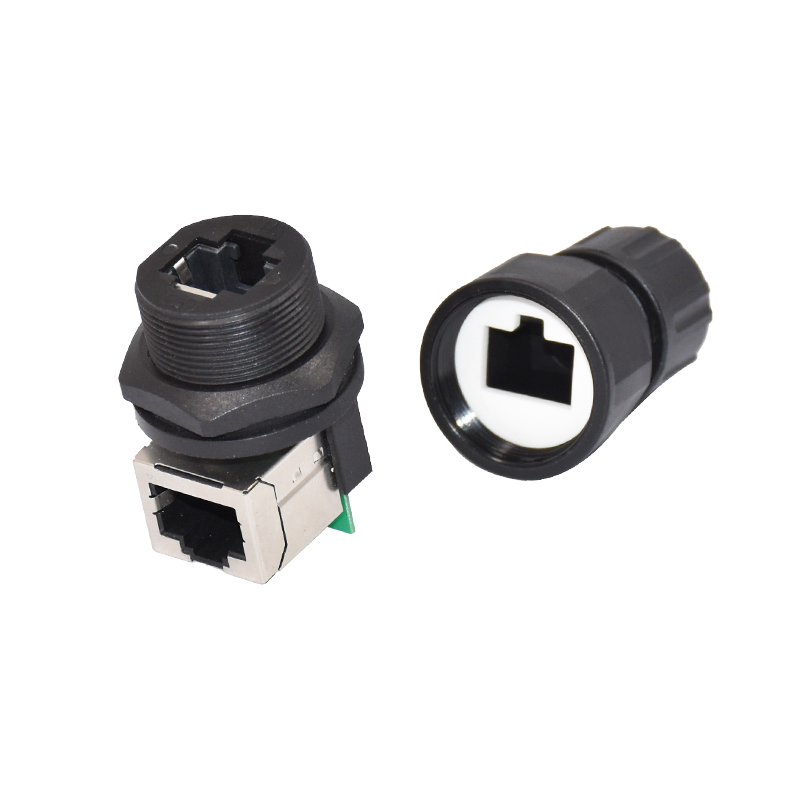 Outdoor Ethernet Rj45 Coupler IP68 Rj45 Panel Mount Waterproof Connector