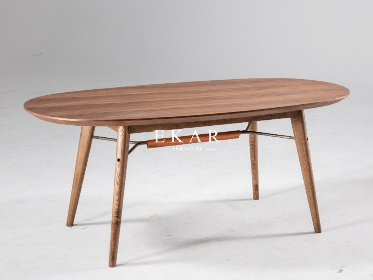 Simple Design Contemporary Oval Wood Dining Table