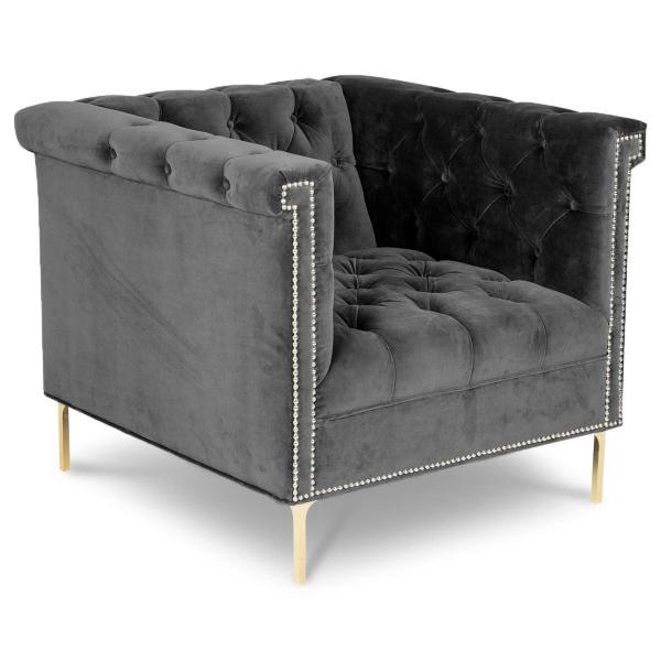Hot sell tufted botton velvet accent chair, living room furniture single lounge