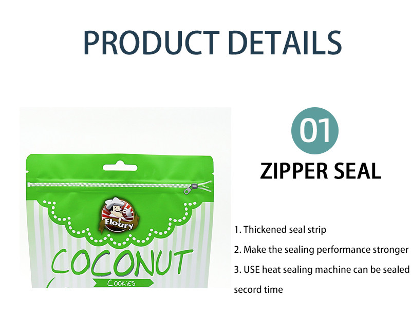 Customized Biscuit Storage Leak-Proof Food Sealing Ziplock Bags
