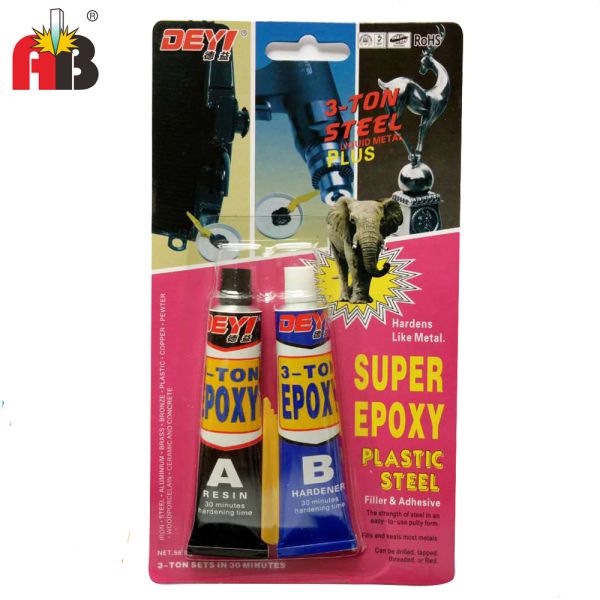 Quality High Strength Epoxy AB Glue with Shear Strength ≥12 in White & Black for Room Temperature Curing for sale