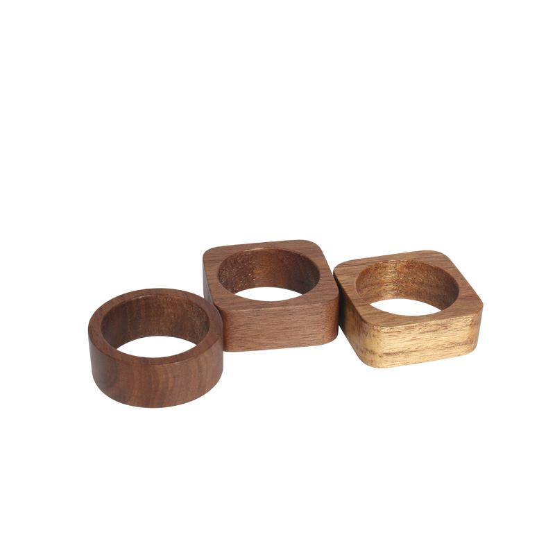 Vintage Wooden Slice Napkin Ring for Decoration or Wedding Acacia Napkin ring set of 4 pcs