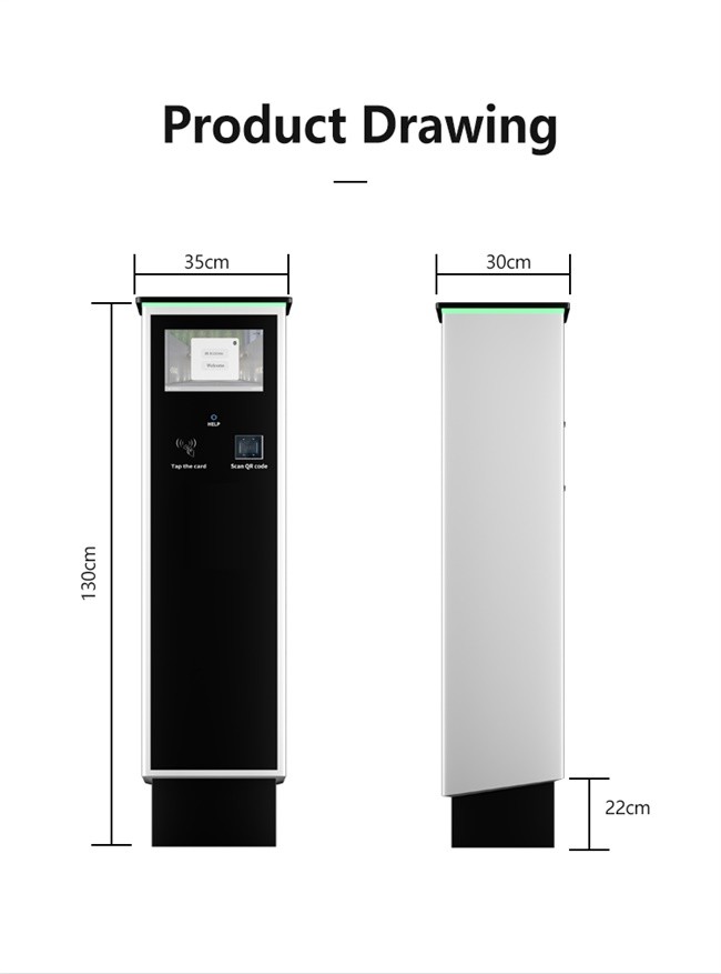 10.1-inch LCD Display NFC Card Reader Parking Ticket Machine with Printer and Customised Color Support