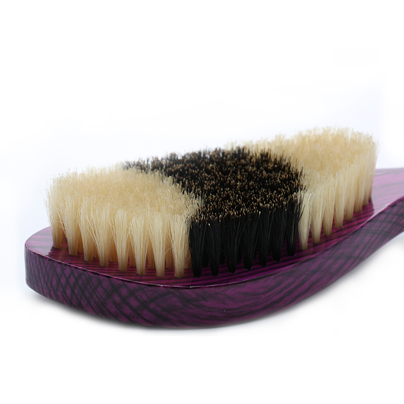 Customized Logo Two Color Boar Bristle Wave Brush For Men'S Hair Styling