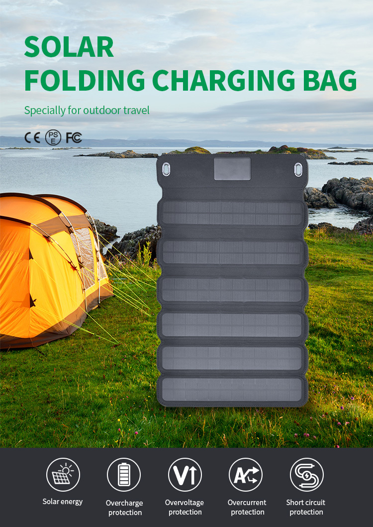15W 6V/2.5A USB Low Power Monocrystalline Silicon Outdoor Charging Foldable Portable Solar Panel