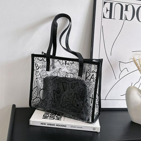 Summer Fashion All-Match Bag Women'S New High-Quality Texture Transparent Tote