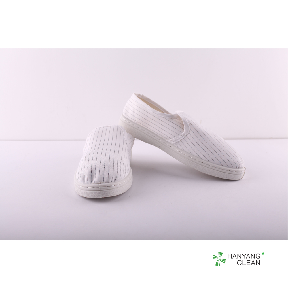 White PVC rubber unisex canvas footwear soft Sole Antistatic dust free ESD foot protective safety Shoes with white stripe