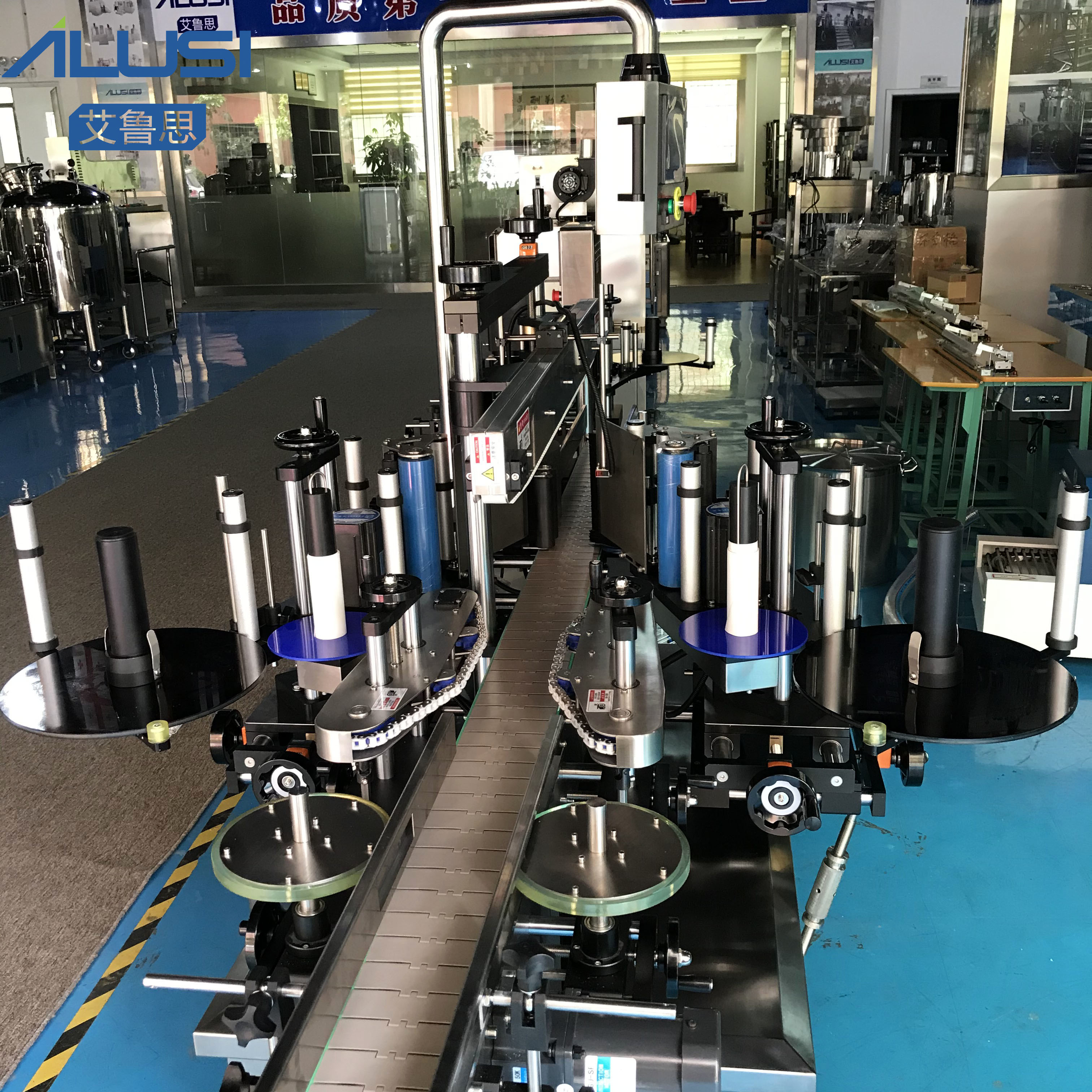 High speed Double Side Labeling Machine Flat Square Round Bottle Sticker Label Applicator