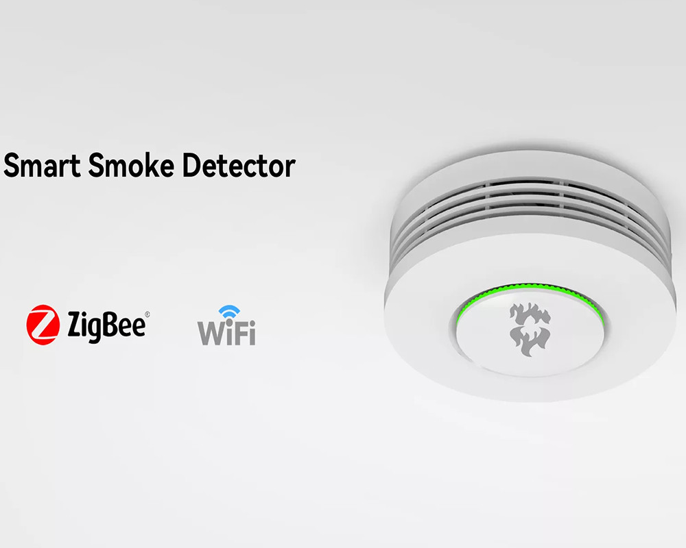 Glomarket Tuya Zigbee Smoke Detector Wifi Smoke Alarm Fire Sensor Detector Security Alarm Systems For Homes