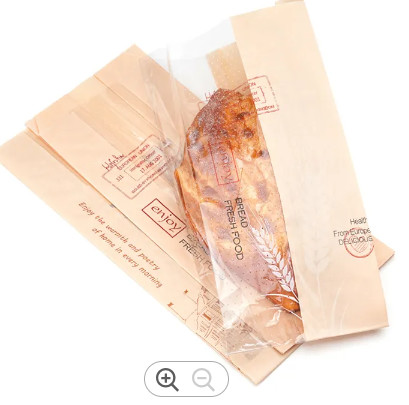 Quality Durable Eco Friendly Kraft Paper Plastic Bread Bag Customized Thickness for sale