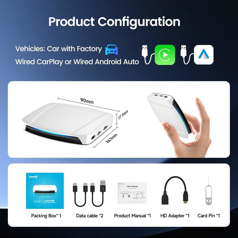 Android 13.0 Carplay Wireless AI Box T-Box UHD Youtube Netflix SDM660 Multimedia 128Gb