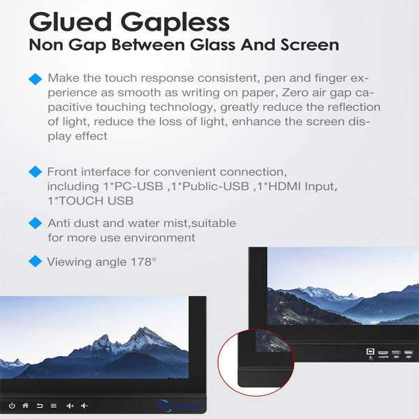 LCD Multi Touch Digital Capacitive Interactive Whiteboard 178 Degree For Classroom
