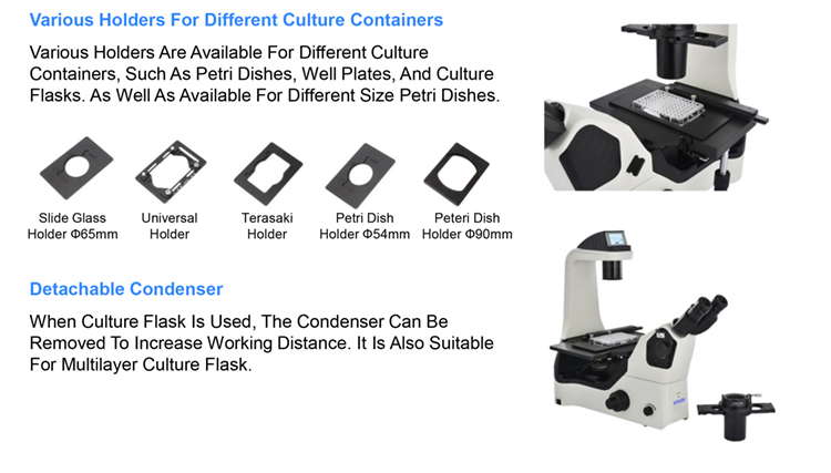 OPTO EDU A14.1063 Inverted Optical Microscope , Phase Contrast Microscope Magnification 4x