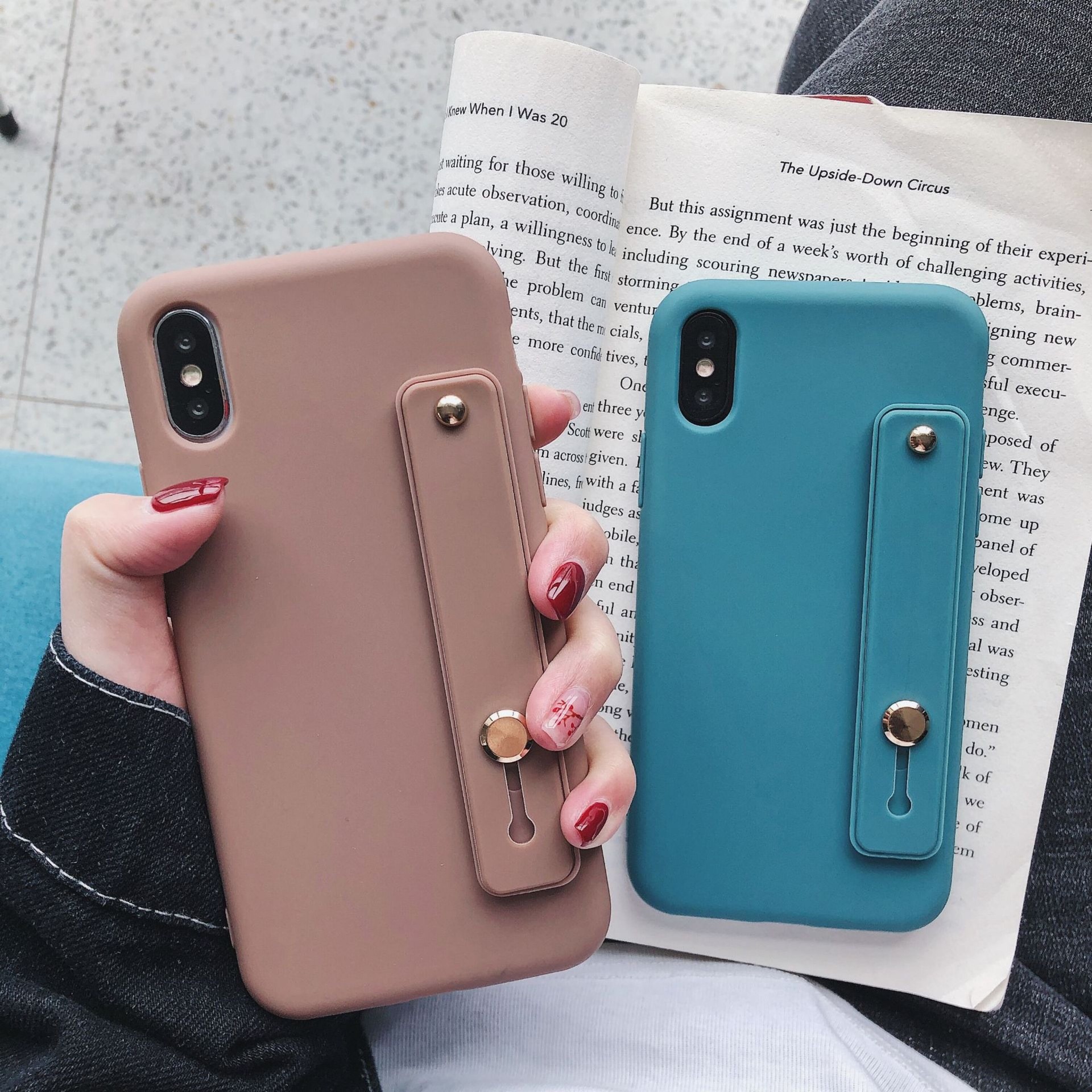 TPU Fashion Protective Case Finger Grip Camera Protect Anti Knock