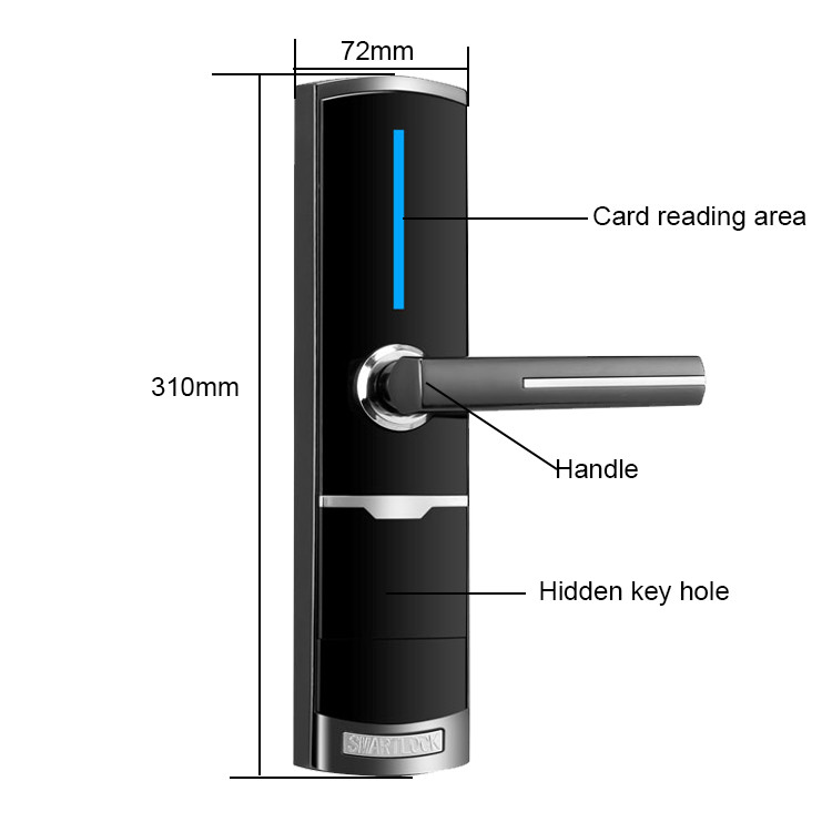 Room Security Rfid Key Card Door Locks Electronic FCC Smart Digital Door Lock