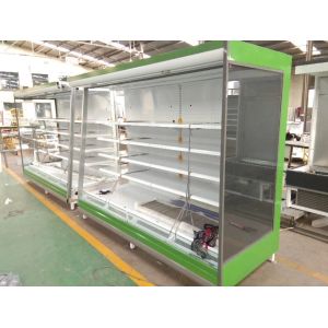 Slim Vertical Open Display Fridge 404A Refrigerant Remote Adjustable