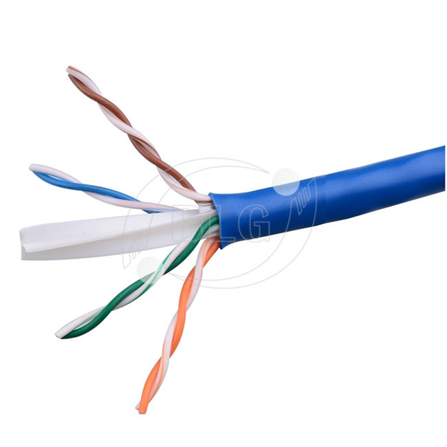 8 Cores 4 Pairs LAN Ethernet Cable Cat 6 Network White Blue Grey PVC Jacket 1000FT