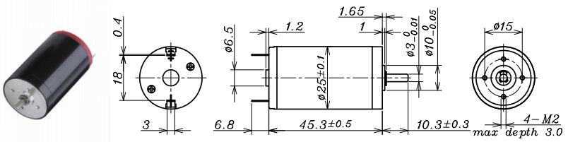 4070rpm 25mm Coreless Brushed Motor 24V Servo Motor Electric Energy