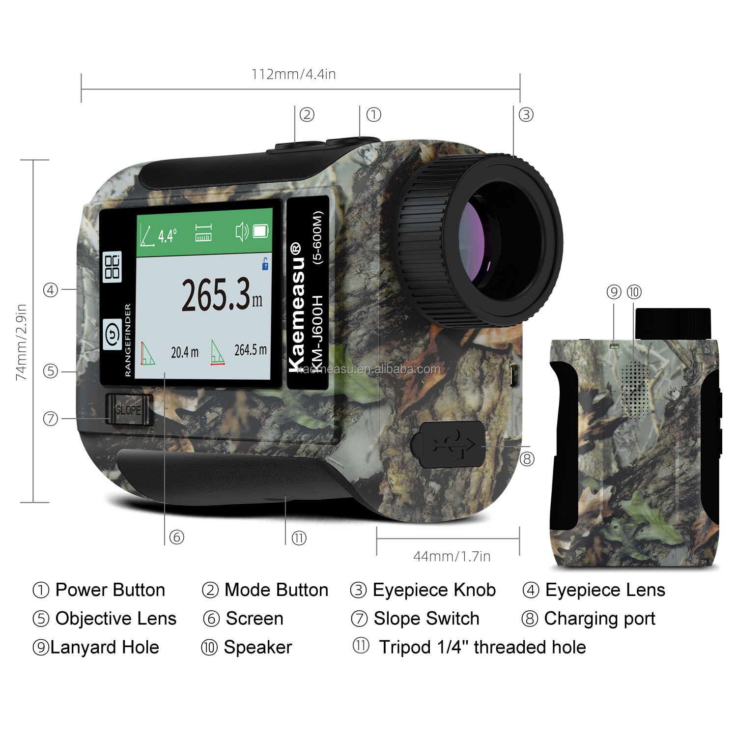 J600m Upgraded Voice Prompt Fast Read Laser Distance Meter Backlit Screen Memory Storage