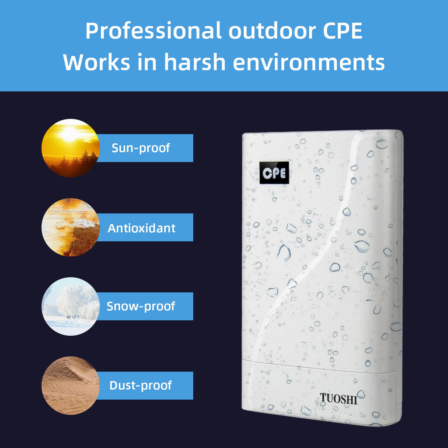 OEM Waterproof Outdoor 4G LTE Mobile Router With 48V POE Adapter