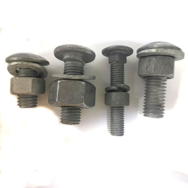 HDG Oval Neck Track Bolt Railway Guardrail Bolt Carbon Steel Highway Guardrail