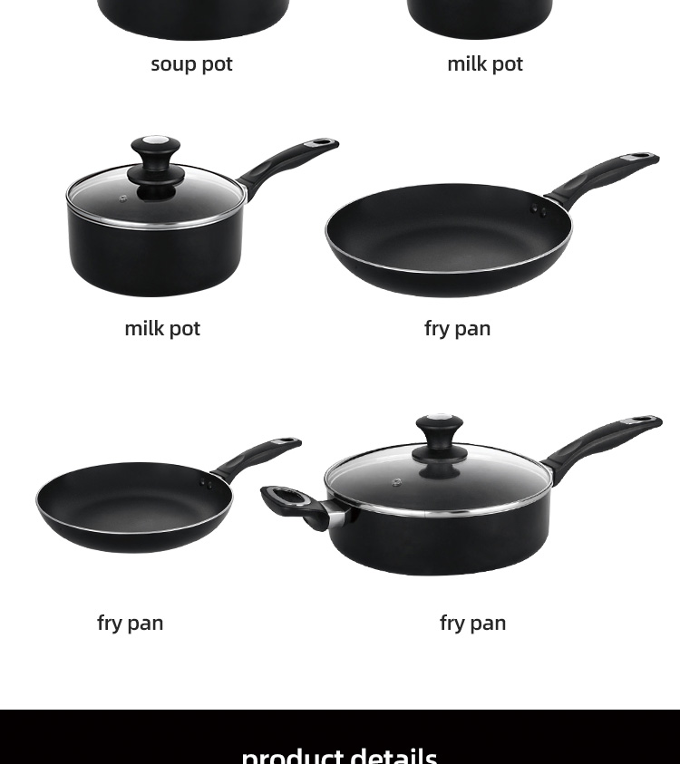 High Quality Non Stick Aluminum Cooking Pot Set Kitchen Pans And Pots With Bakelite Handle