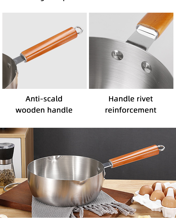 Humanized Japanese Sauce Pan Kitchen Cooking Non Stick Milk Boiling Pot