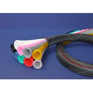 40mm PET Expandable Braided Sleeving Flame Retardant With Custom Width