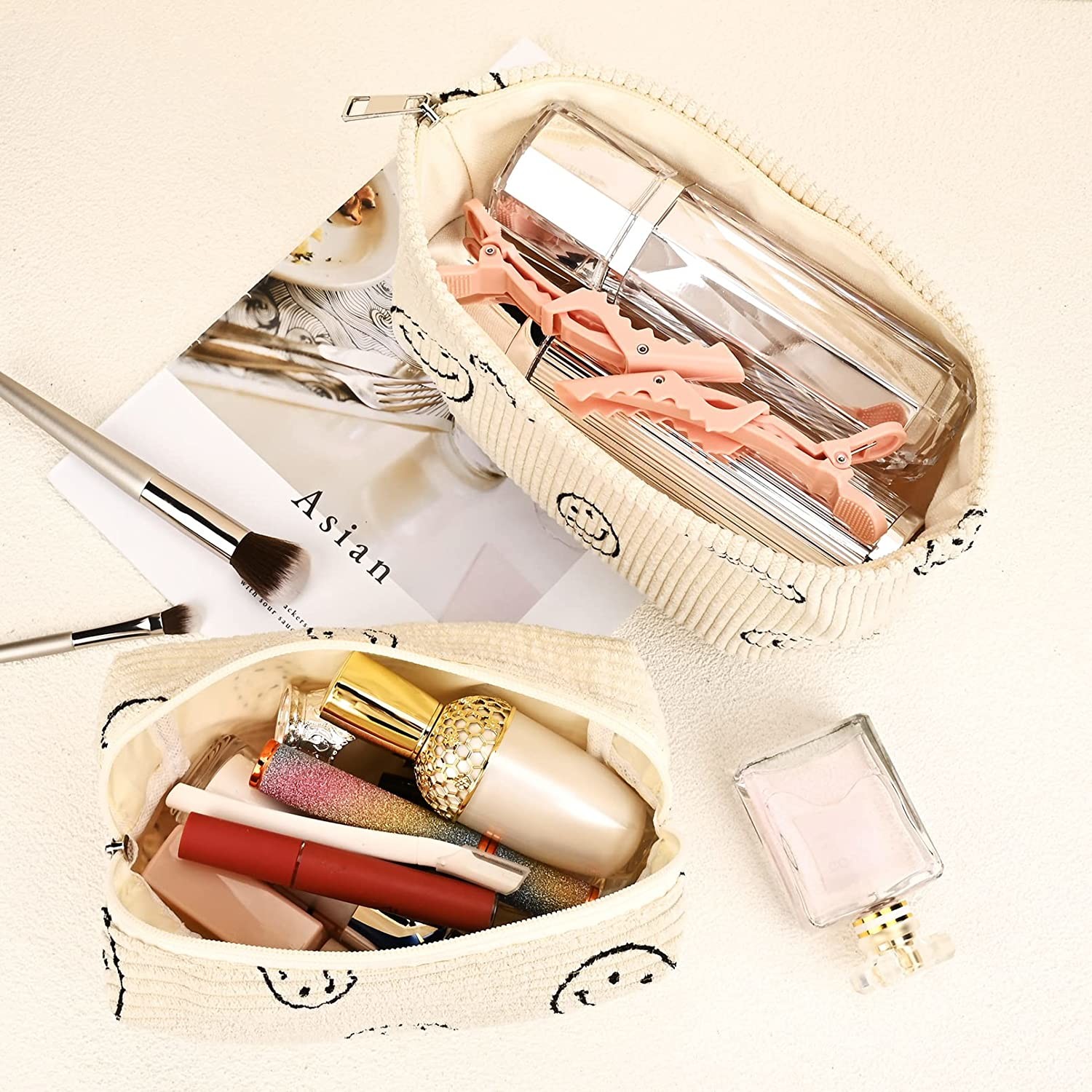Shockproof Makeup Bag Large Quality Cosmetic Bag Capacity Canvas Travel Toiletry Bag Organizer Cute Makeup Bag