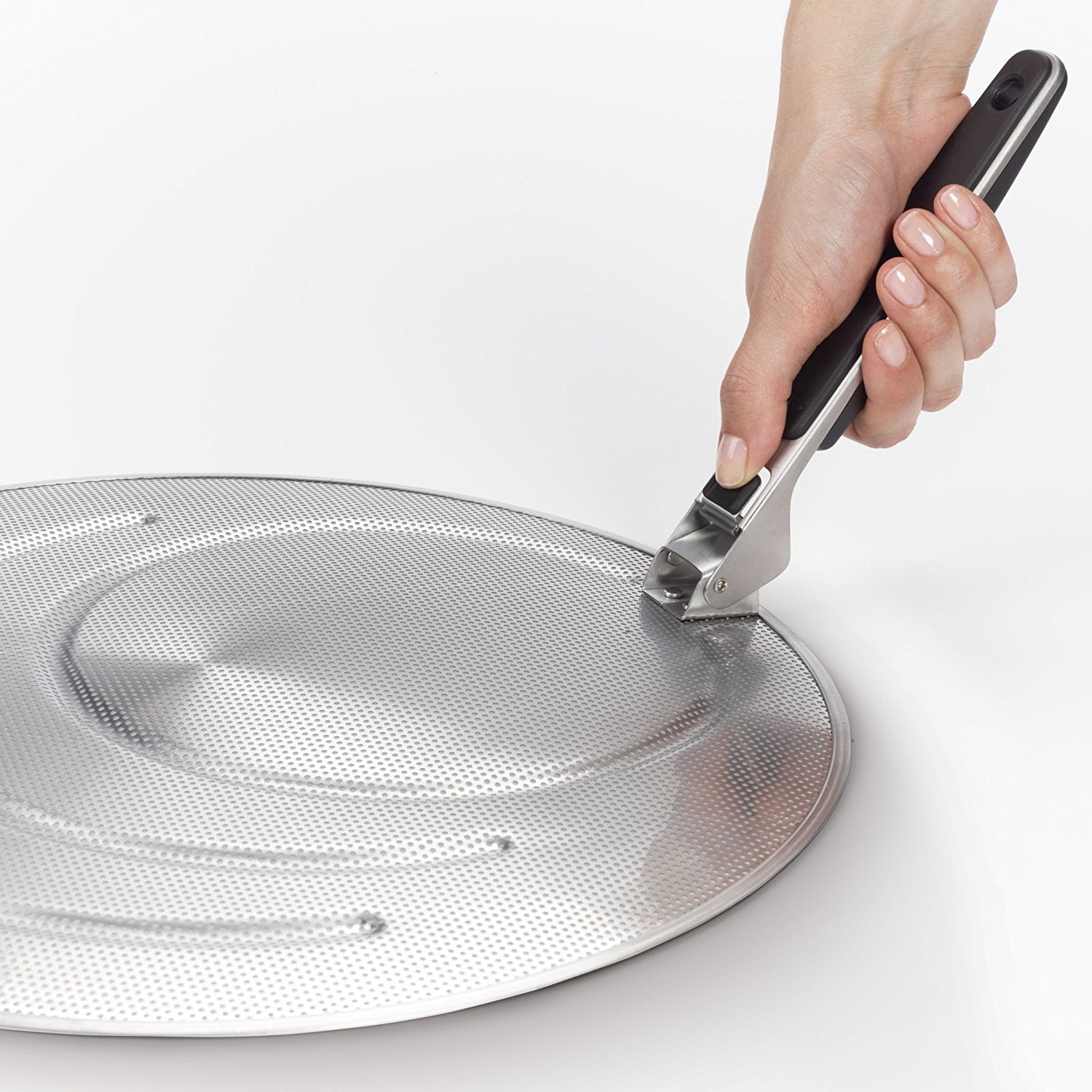 High Quality Stainless Steel Foldable Handle Mesh Splatter Screen Splatter Guard with/without carbon fiber