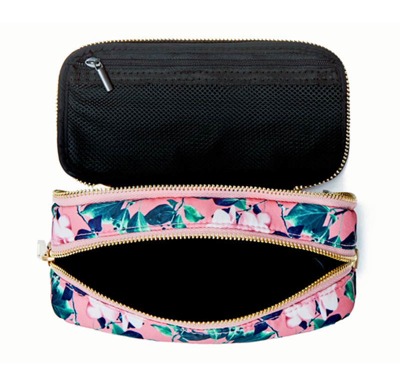 Wholesale Custom Vintage Floral Printed Waterproof Wash Cosmetic Bag