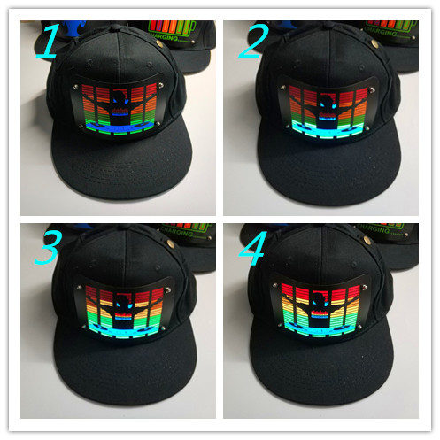 sound-Activated party LED hat Light up music flashing el cap Wireless voice controller Hip Hop el hat With Inverter