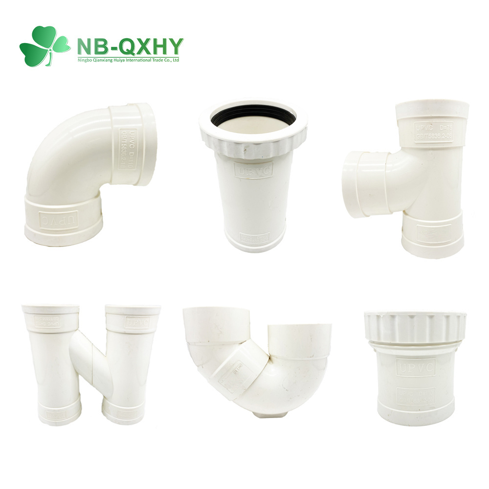 Factory DIN GB UPVC Plastic Pipe Coupling Tee Elbow Pipe Fittings