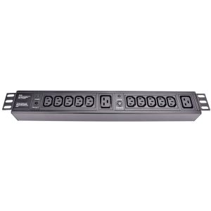 12 Way IEC Type PDU Extension Socket With On/Off Switch, Overload Protector