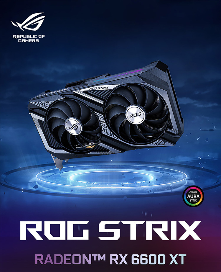 Geforce Rx 6600xt Gaming Graphics Card 8g Gddr6 ROG-STRIX-RX6600XT-O8G-GAMING