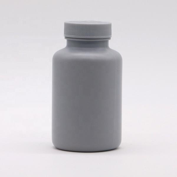 Matte 200ml HDPE Silver Gray Plastic Bottle for Customizable Solid Medicine