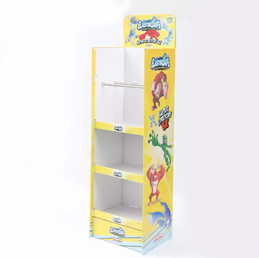 Supermarket Customized Cardboard Shelf Display Floor Stand For Kids Toys