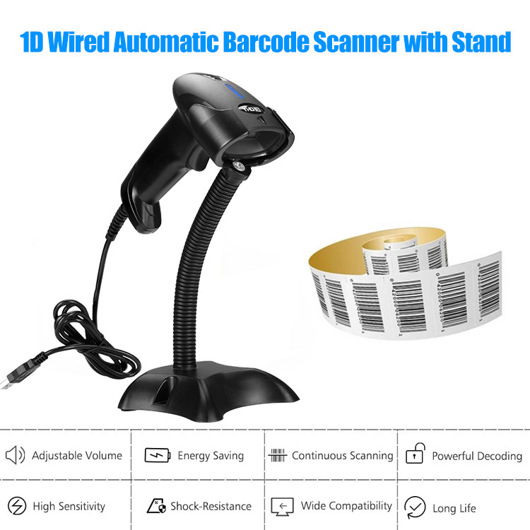 YHD-1100C 1D CCD Barcode Scanner With USB Connection Wired Handheld